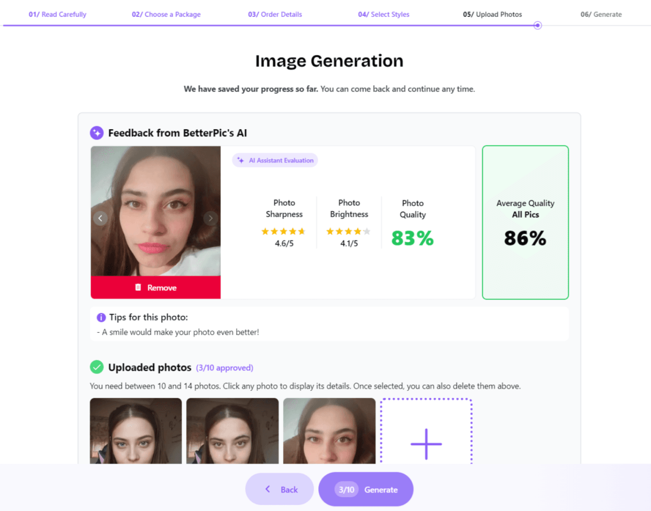 AI Feedback from BetterPic